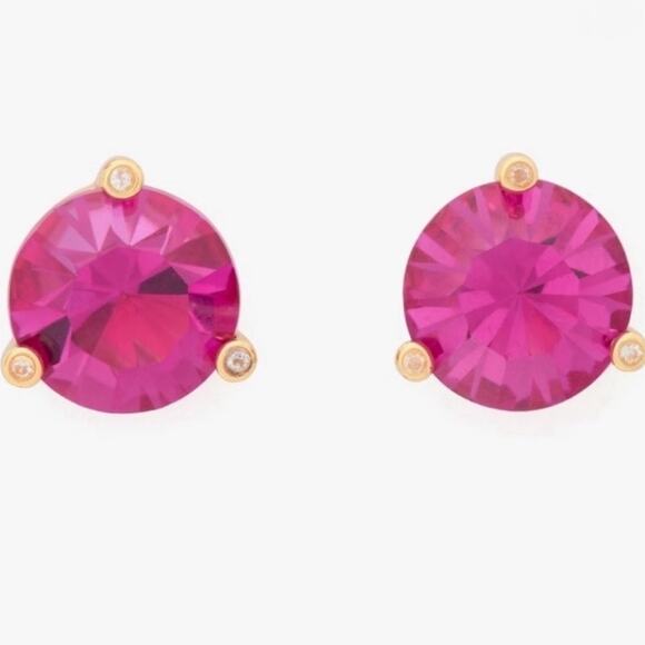 Kate Spade NWT Rise And Shine Fuchsia Studs - Picture 2 of 4